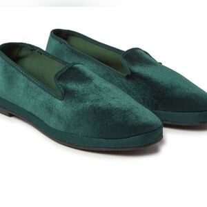 Elegant Green Velvet Women's Loafers
